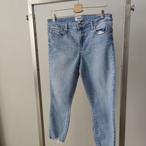 Paige Verdugo Crop Raw Hem Light Blue Wash Jean